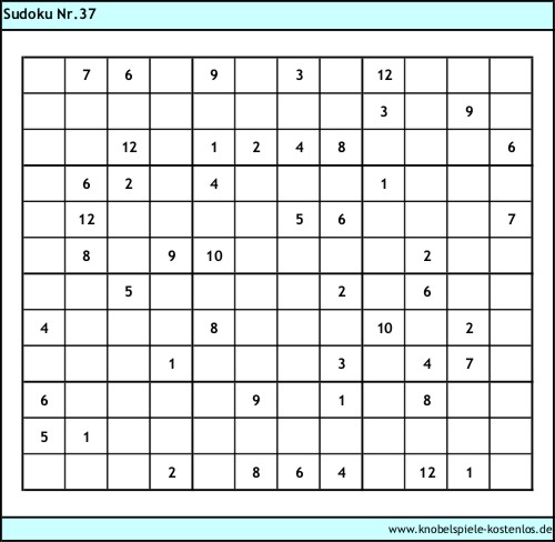 Knobelspiel Sudoku kostenlos