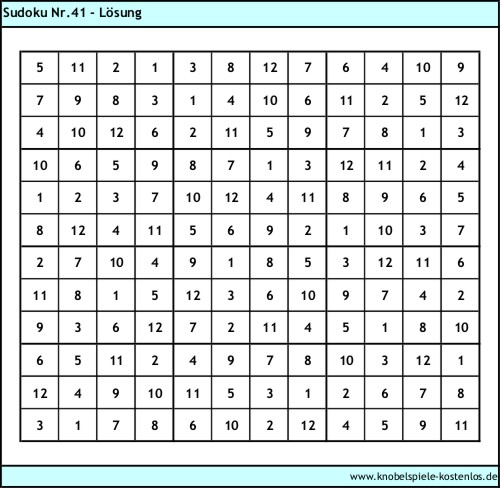 Lsung Knobelspiel Sudoku