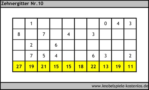 Zehnergitter kostenlos