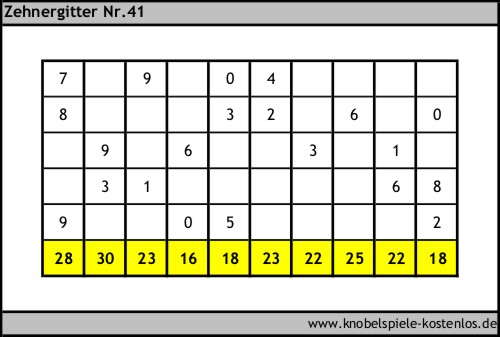 Zehnergitter kostenlos