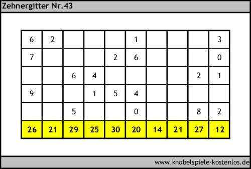 Zehnergitter kostenlos